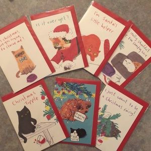 Cheeky Cat Christmas Cards - 7 - with envelopes - Jo Clark Design Christ…